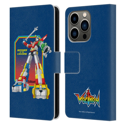 Voltron Graphics Defender Of Universe Plain Leather Book Wallet Case Cover For Apple iPhone 14 Pro