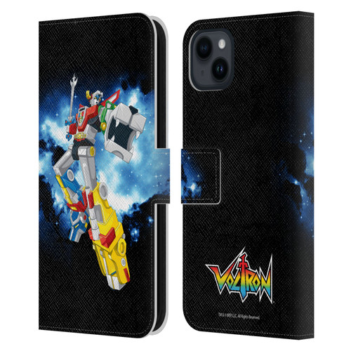 Voltron Graphics Galaxy Nebula Robot Leather Book Wallet Case Cover For Apple iPhone 15 Plus