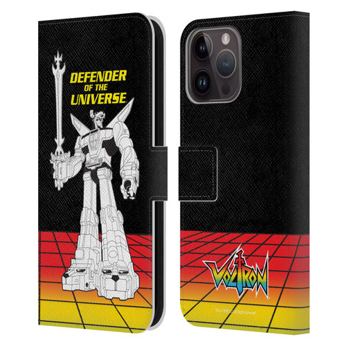 Voltron Graphics Defender Universe Retro Leather Book Wallet Case Cover For Apple iPhone 15 Pro Max