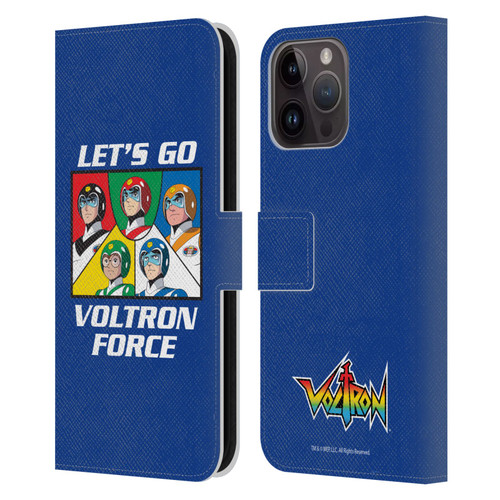 Voltron Graphics Go Voltron Force Leather Book Wallet Case Cover For Apple iPhone 15 Pro Max