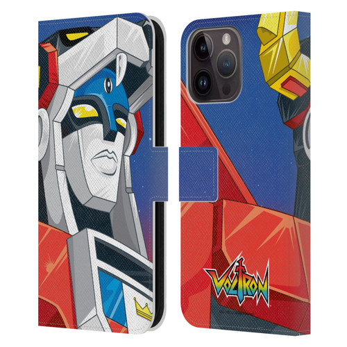 Voltron Graphics Head Leather Book Wallet Case Cover For Apple iPhone 15 Pro Max