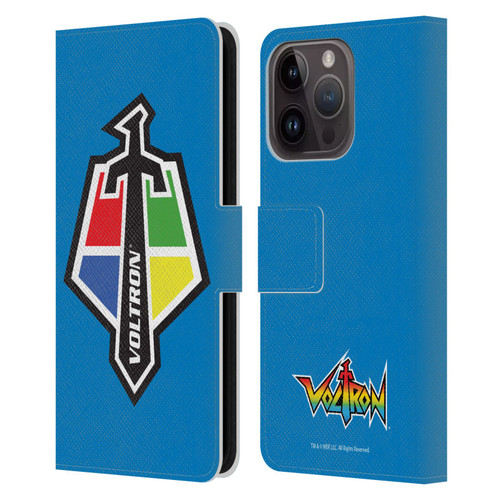 Voltron Graphics Badge Logo Leather Book Wallet Case Cover For Apple iPhone 15 Pro