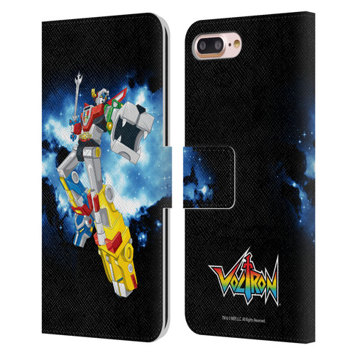 Voltron Graphics Galaxy Nebula Robot Leather Book Wallet Case Cover For Apple iPhone 7 Plus / iPhone 8 Plus