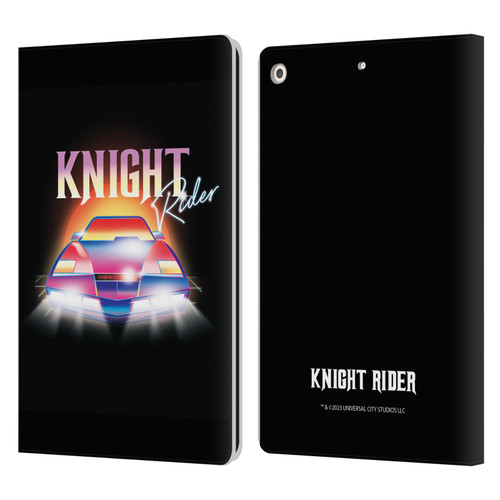 Knight Rider Graphics Kitt 80's Neon Leather Book Wallet Case Cover For Apple iPad 10.2 2019/2020/2021