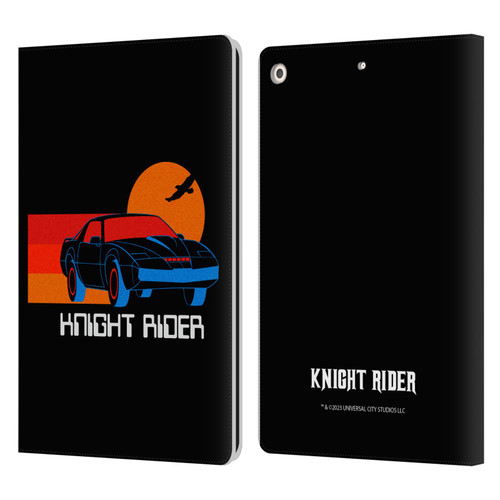 Knight Rider Graphics Kitt Sunset Leather Book Wallet Case Cover For Apple iPad 10.2 2019/2020/2021