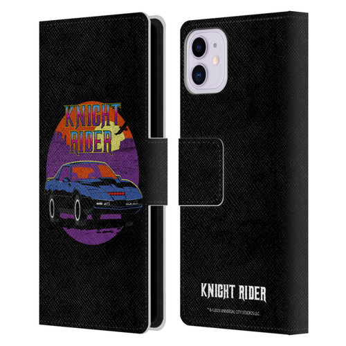 Knight Rider Graphics Kitt Vintage Leather Book Wallet Case Cover For Apple iPhone 11