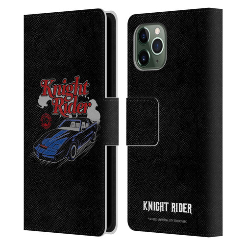 Knight Rider Graphics Kitt Retro Leather Book Wallet Case Cover For Apple iPhone 11 Pro