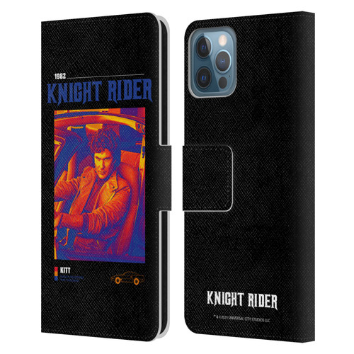Knight Rider Graphics Michael Knight Driving Leather Book Wallet Case Cover For Apple iPhone 12 / iPhone 12 Pro