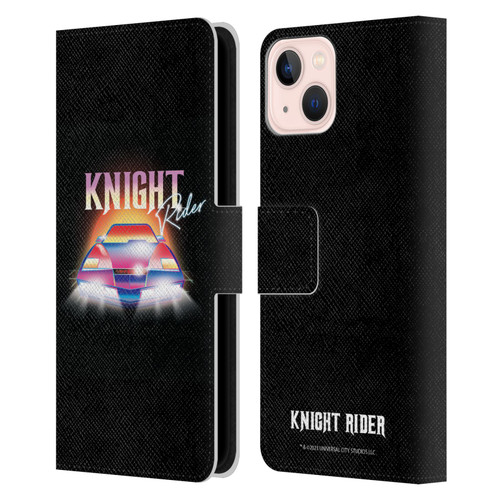Knight Rider Graphics Kitt 80's Neon Leather Book Wallet Case Cover For Apple iPhone 13
