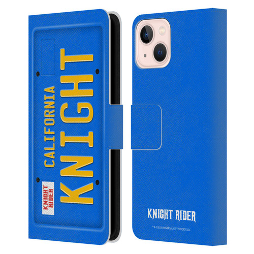 Knight Rider Graphics Plate Number Leather Book Wallet Case Cover For Apple iPhone 13