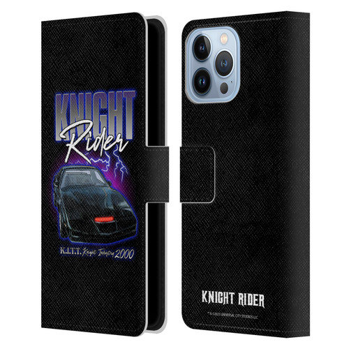 Knight Rider Graphics Kitt 2000 Leather Book Wallet Case Cover For Apple iPhone 13 Pro Max