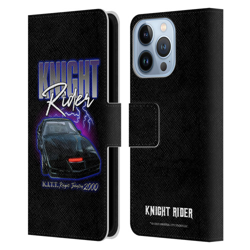 Knight Rider Graphics Kitt 2000 Leather Book Wallet Case Cover For Apple iPhone 13 Pro