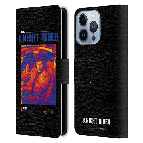Knight Rider Graphics Michael Knight Driving Leather Book Wallet Case Cover For Apple iPhone 13 Pro