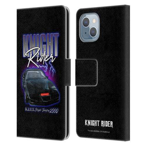 Knight Rider Graphics Kitt 2000 Leather Book Wallet Case Cover For Apple iPhone 14