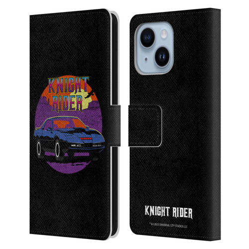 Knight Rider Graphics Kitt Vintage Leather Book Wallet Case Cover For Apple iPhone 14 Plus
