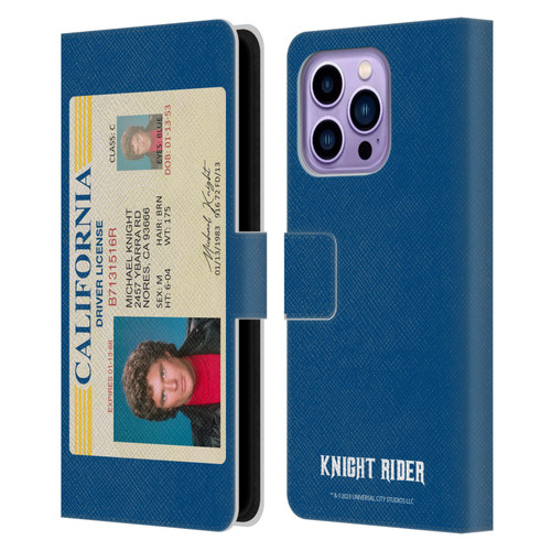 Knight Rider Graphics Driver's License Leather Book Wallet Case Cover For Apple iPhone 14 Pro Max