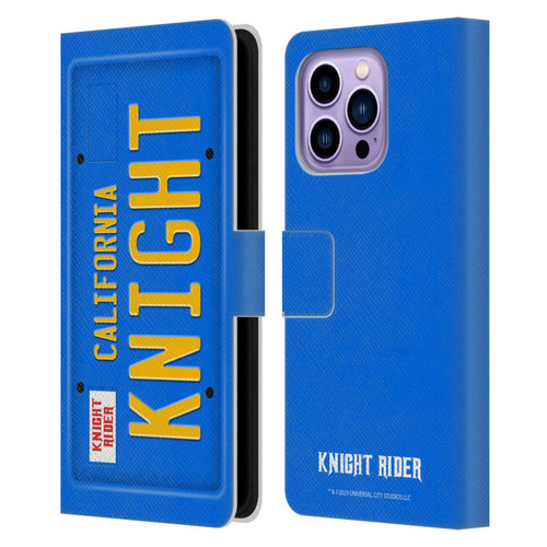 Knight Rider Graphics Plate Number Leather Book Wallet Case Cover For Apple iPhone 14 Pro Max