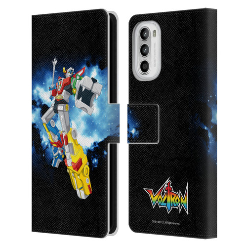 Voltron Graphics Galaxy Nebula Robot Leather Book Wallet Case Cover For Motorola Moto G52