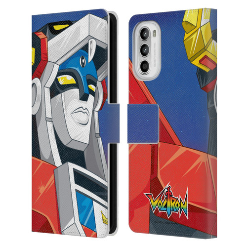 Voltron Graphics Head Leather Book Wallet Case Cover For Motorola Moto G52