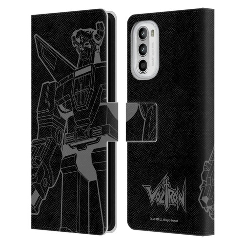 Voltron Graphics Oversized Black Robot Leather Book Wallet Case Cover For Motorola Moto G52