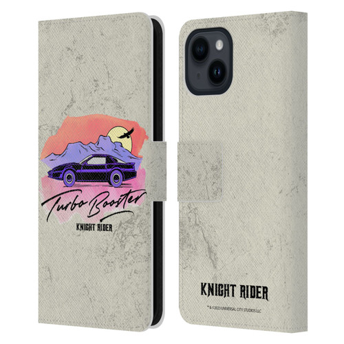 Knight Rider Graphics Turbo Booster Leather Book Wallet Case Cover For Apple iPhone 15