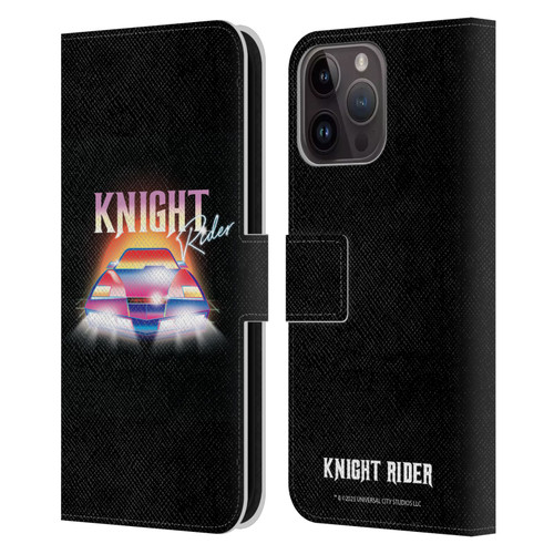 Knight Rider Graphics Kitt 80's Neon Leather Book Wallet Case Cover For Apple iPhone 15 Pro Max