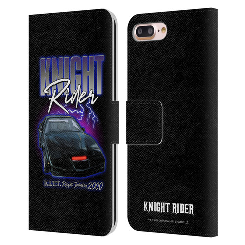 Knight Rider Graphics Kitt 2000 Leather Book Wallet Case Cover For Apple iPhone 7 Plus / iPhone 8 Plus