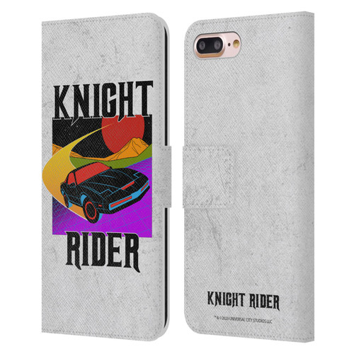 Knight Rider Graphics Kitt Speed Leather Book Wallet Case Cover For Apple iPhone 7 Plus / iPhone 8 Plus