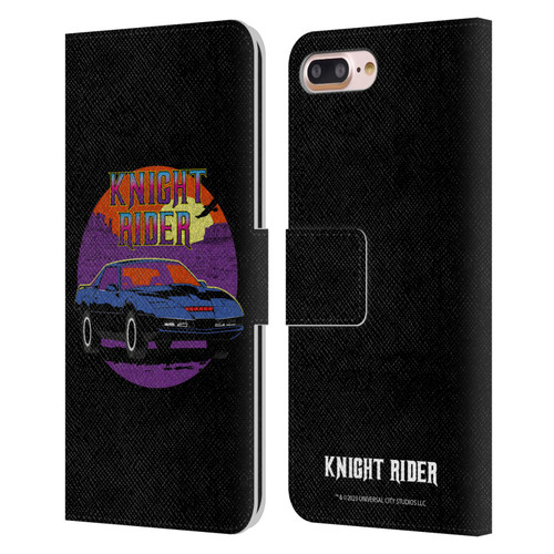 Knight Rider Graphics Kitt Vintage Leather Book Wallet Case Cover For Apple iPhone 7 Plus / iPhone 8 Plus