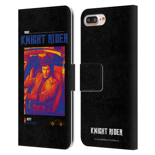 Knight Rider Graphics Michael Knight Driving Leather Book Wallet Case Cover For Apple iPhone 7 Plus / iPhone 8 Plus