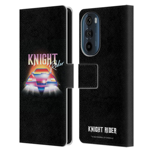 Knight Rider Graphics Kitt 80's Neon Leather Book Wallet Case Cover For Motorola Edge 30