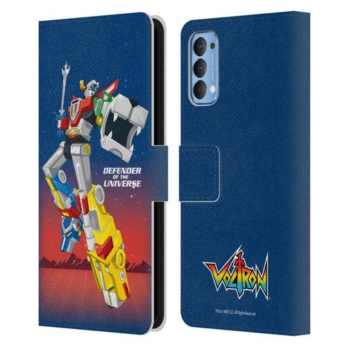 Voltron Graphics Defender Of Universe Gradient Leather Book Wallet Case Cover For OPPO Reno 4 5G