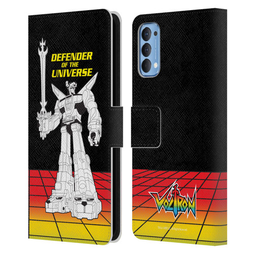 Voltron Graphics Defender Universe Retro Leather Book Wallet Case Cover For OPPO Reno 4 5G