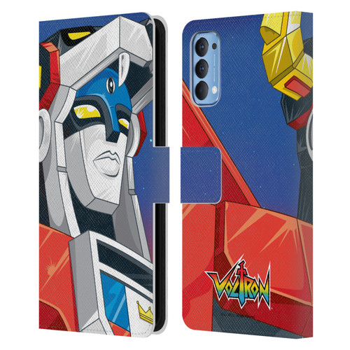 Voltron Graphics Head Leather Book Wallet Case Cover For OPPO Reno 4 5G