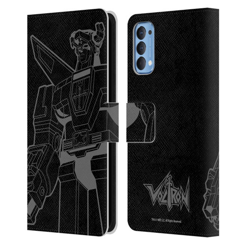Voltron Graphics Oversized Black Robot Leather Book Wallet Case Cover For OPPO Reno 4 5G