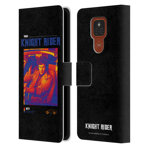 Knight Rider Graphics Michael Knight Driving Leather Book Wallet Case Cover For Motorola Moto E7 Plus