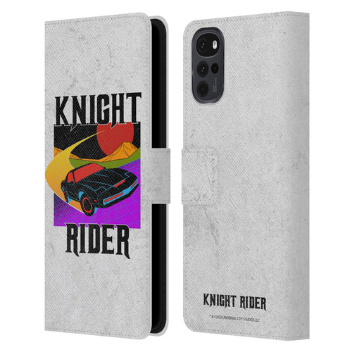 Knight Rider Graphics Kitt Speed Leather Book Wallet Case Cover For Motorola Moto G22