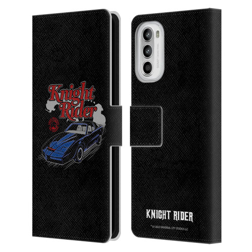 Knight Rider Graphics Kitt Retro Leather Book Wallet Case Cover For Motorola Moto G52