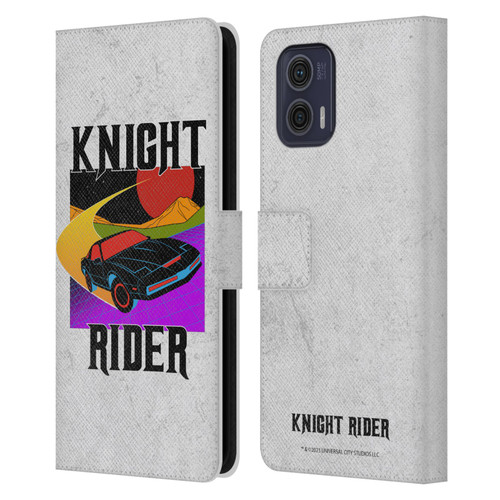 Knight Rider Graphics Kitt Speed Leather Book Wallet Case Cover For Motorola Moto G73 5G