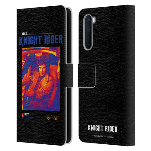 Knight Rider Graphics Michael Knight Driving Leather Book Wallet Case Cover For OnePlus Nord 5G