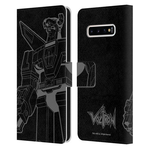 Voltron Graphics Oversized Black Robot Leather Book Wallet Case Cover For Samsung Galaxy S10+ / S10 Plus