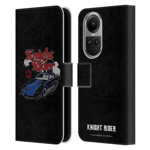 Knight Rider Graphics Kitt Retro Leather Book Wallet Case Cover For OPPO Reno10 5G / Reno10 Pro 5G