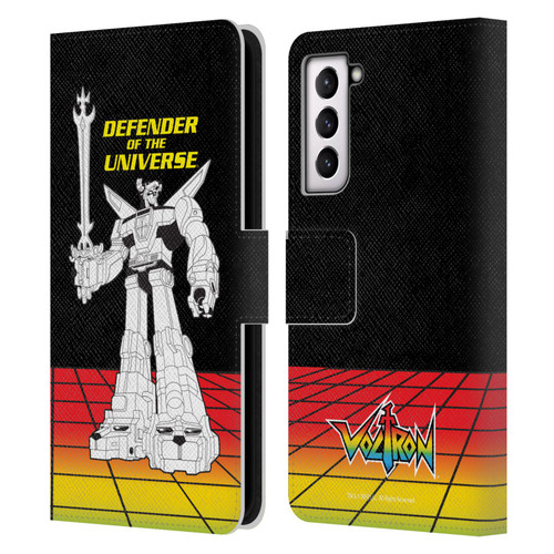 Voltron Graphics Defender Universe Retro Leather Book Wallet Case Cover For Samsung Galaxy S21 5G