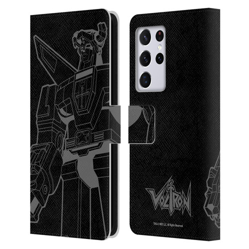 Voltron Graphics Oversized Black Robot Leather Book Wallet Case Cover For Samsung Galaxy S21 Ultra 5G