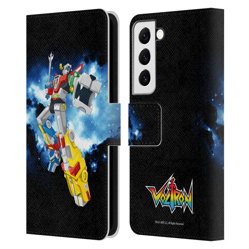 Voltron Graphics Galaxy Nebula Robot Leather Book Wallet Case Cover For Samsung Galaxy S22 5G