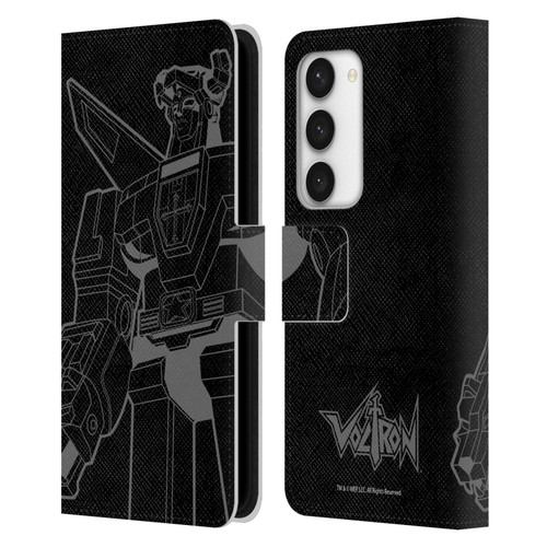 Voltron Graphics Oversized Black Robot Leather Book Wallet Case Cover For Samsung Galaxy S23 5G