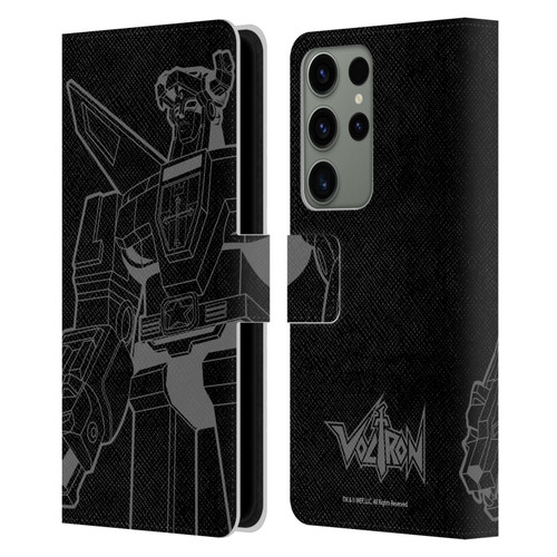 Voltron Graphics Oversized Black Robot Leather Book Wallet Case Cover For Samsung Galaxy S23 Ultra 5G