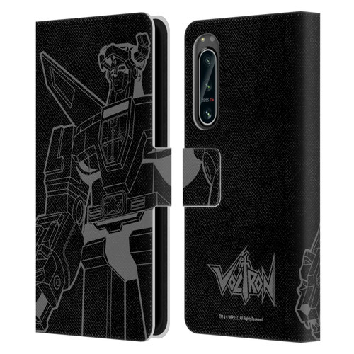 Voltron Graphics Oversized Black Robot Leather Book Wallet Case Cover For Sony Xperia 5 IV