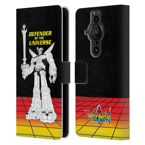 Voltron Graphics Defender Universe Retro Leather Book Wallet Case Cover For Sony Xperia Pro-I