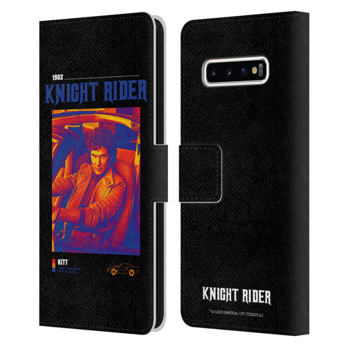 Knight Rider Graphics Michael Knight Driving Leather Book Wallet Case Cover For Samsung Galaxy S10+ / S10 Plus